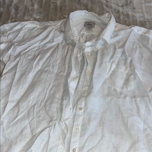 Bass Men's White Casual Button-Down Shirt linen
